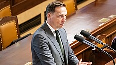 Poslanec hnutí STAN Karel Dvo�ák hovo�í na sch�zi Poslanecké sn�movny p�i...