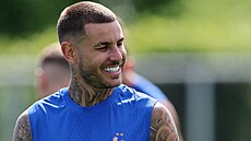 Francouzský obránce Lucas Hernandez na tréninku b�hem MS.