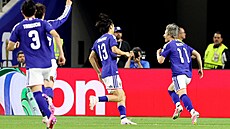Japonec Dajzen Maeda se raduje ze vst�eleného gólu proti �védsku