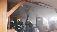 Po�ár truhlárny v Jablonném nad Orlicí