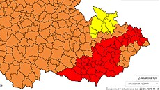 Výstraha meteorolog� p�ed extrémními teplotami v pond�lí 29. �ervna 2026
