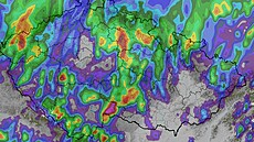 Mapa se souhrnem srá�ek za 24 hodin za celé pond�lí 29. �ervna 2026 podle...