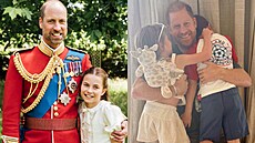 Princ William se na Den otc� pochlubil dcerou, princ Harry ukázal ob� d�ti....