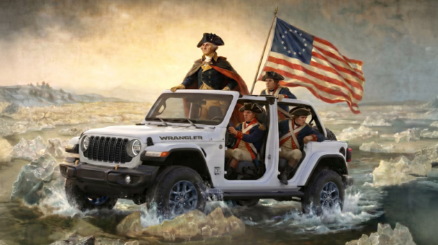 Vlasteneck� kalkul. Automobilka Jeep rozjela marketingov� ��lenstv�: pokud americk� fotbalov� t�m vyhraje mistrovstv� sv�ta, rozd� sto model� Wrangler lidem, kte�� se jmenuj� George Washington. Spojit zakladatele n�roda, ikonick� off-road a fotbalov� �ampion�t, to je tak dokonale americk� koktejl, �e z n�j odkap�v� javorov� sirup.