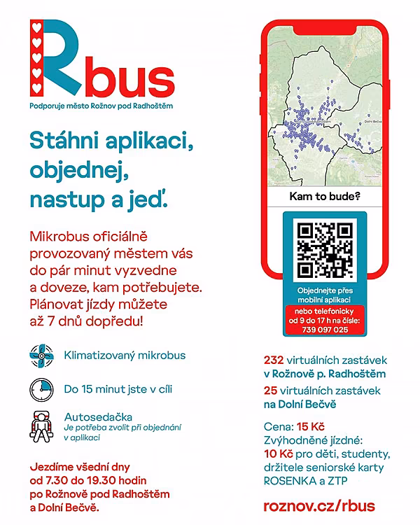 Nová poptávková doprava Rbus začala od července fungovat v Rožnově pod...