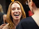Slovenská filmová a divadelní here�ka Tá�a Pauhofová prochází �erveným kobercem...