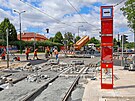 Oprava tramvajové trati Chotkovy sady - Brusnice (stav za�átek �ervence 2026)