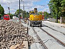 Oprava tramvajové trati Chotkovy sady - Brusnice (stav za�átek �ervence 2026)