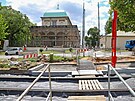 Oprava tramvajové trati Chotkovy sady - Brusnice (stav za�átek �ervence 2026)