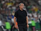 Trenér Sabri Lamouchi sleduje utkání Tuniska se �védskem.