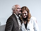 Karel Och a Ester Geislerová b�hem uvedení filmu Dv� deci tu�e v karlovarském...