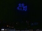 Záb�r z dronové show, kterou vyvrcholilo zahájení karlovarského festivalu. (4....