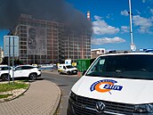 Ve Zlín� ho�í jedna z budov v bývalém ba�ovském továrním areálu. (9. �ervence...
