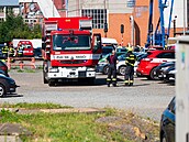 Ve Zlín� ho�í jedna z budov v bývalém ba�ovském továrním areálu. (9. �ervence...