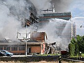 �ást budovy v bývalém ba�ovském továrním areálu ve Zlín�, kterou zasáhl...