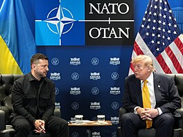 Americký prezident Donald Trump jedná s ukrajinským prezidentem Volodymyrem...