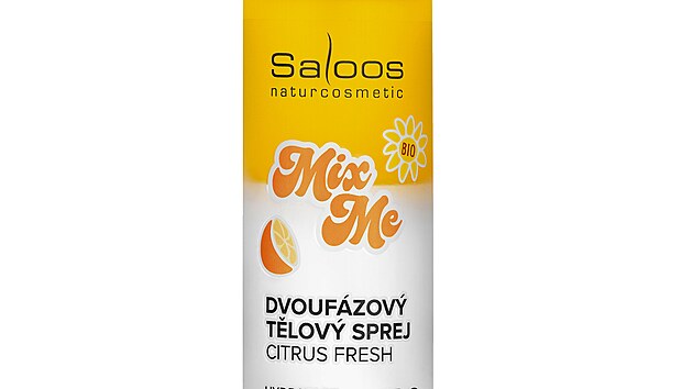Dvouf�zov� bio t�lov� sprej Mix Me Citrus Fresh pro okam�itou i dlouhodobou hydrataci, s pe�uj�c�mi oleji a rostlinn�mi hydrata�n�mi l�tkami, cena 278 K�