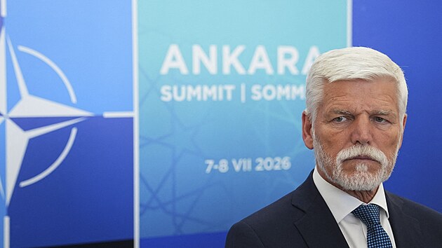 Prezident Petr Pavel na tiskové konferenci po konci summitu NATO v Anka�e. (8....