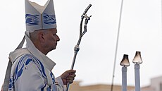 Pape� Lev XIV. slou�í m�i svatou na sicilském ostrov� Lampedusa na jihu Itálie....