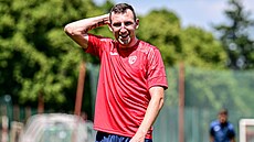Marek Icha na tréninku fotbalist� Pardubic,