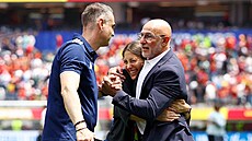�pan�lský kou� Luis de la Fuente slaví postup do osmifinále mistrovství sv�ta...
