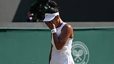 Japonská tenistka Naomi Ósakaová ve �tvrtfinále Wimbledonu