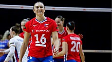 Michaela Mlejnková v zápase proti Nizozemsku v Lize národ�.