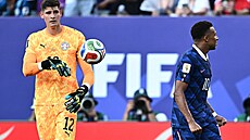 Paraguayský branká� Orlando Gill po záv�re�ném hvizdu osmifinále MS proti...