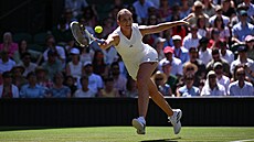 Karolína Plí�ková dobíhá mí�ek ve druhém kole Wimbledonu.