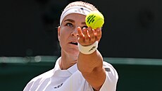 Karolína Muchová v osmifinále Wimbledonu.