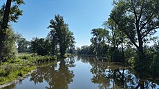 Pohled na �ást dokon�ené etapy 4A protipovod�ových opat�ení v Olomouci,...