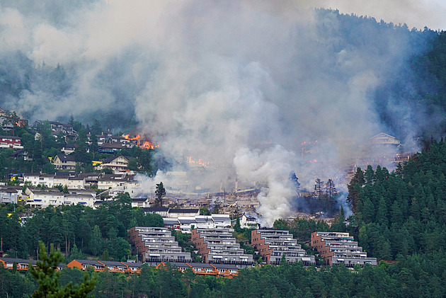 Firefighters in Norway battle the largest wildfire in 100 years. Rain brings hope.