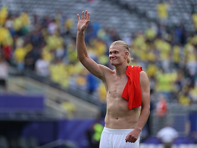 Erling Haaland slav� v�hru Norska nad Braz�li� na MS ve fotbale 2026.