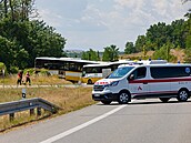 Na Znojemsku se st�etly dva autobusy, na míst� je 40 zran�ných. (18. �ervence...