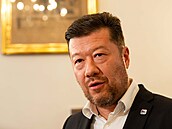Tomio Okamura (SPD) na tiskové konferenci (10.�ervence 2026)