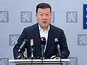 Tomio Okamura na vojenském leti�ti v Kbelích avizoval cíle náv�t�vy �íny. (19....