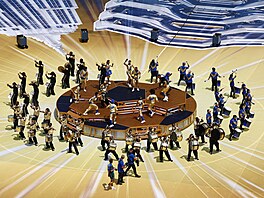 Pohled na záv�re�ný ceremoniál p�ed finále MS ve fotbale.