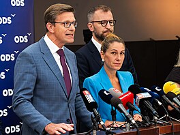 Jednání Poslanecké sn�movny. Tisková konference ODS. Na snímku Martin Kupka a...