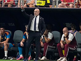 �pan�lský kou� Luis de la Fuente v semifinálovém utkání proti Francii na MS ve...