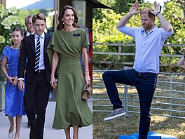 Princezna Charlotte, princ George a princezna Kate na Wimbledonu a princ Harry...