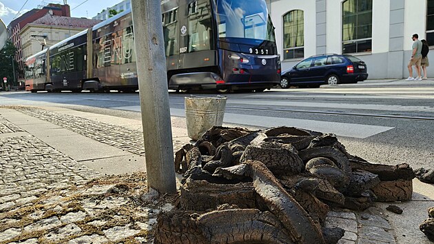 Vysok� teploty po�kodily ��st tramvajov� trat� v Praze. (13. �ervence 2026)
