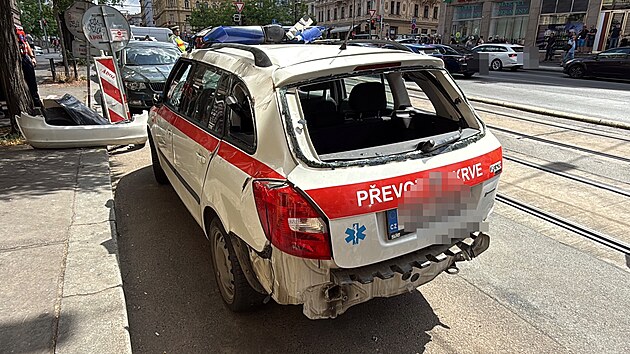 Poslanec za Motoristy Filip Turek m�l v pond�l� kr�tce po poledni dopravn� nehodu v centru Prahy. (13. �ervence 2026)