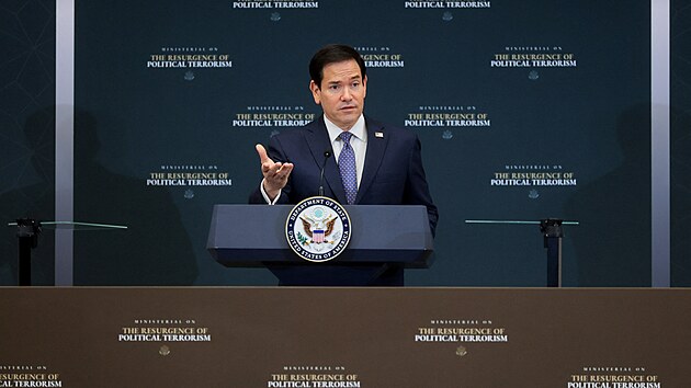 ��f americk� diplomacie Marco Rubio promluvil na konferenci ve Washingtonu (16. �ervence 2026)