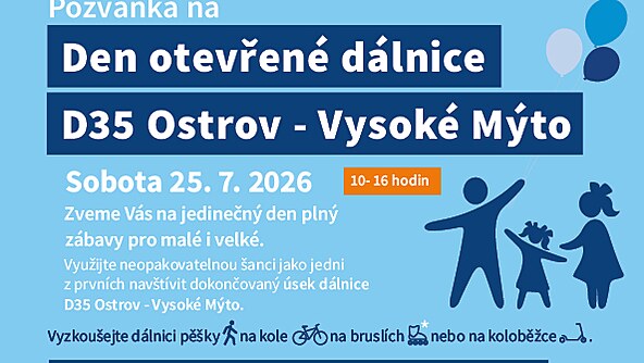 Den otev�en� d�lnice na �seku mezi Ostrovem a Vysok�m M�tem se uskute�n� v sobotu 25. �ervence.
