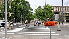 Stavba tramvajové trati na Václavském nám�stí a prom�na jeho okolí (stav...