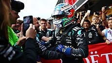 Andrea Kimi Antonelli slaví výhru ve Velké cen� Belgie formule 1.