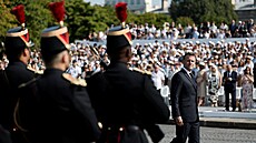 V Pa�í�i slaví dobytí Bastily. Na snímku francouzský prezident Emmanuel Macron....