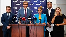 Tisková konference ODS. Na snímku Martin Kupka a Eva Decroix. (14. �ervence 2026)