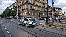 Dopravní k�i�ovatka na nám�stí I. P. Pavlova, kde se udála nehoda sanitky a...