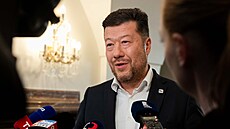 Tomio Okamura (SPD) na tiskové konferenci (10.�ervence 2026)